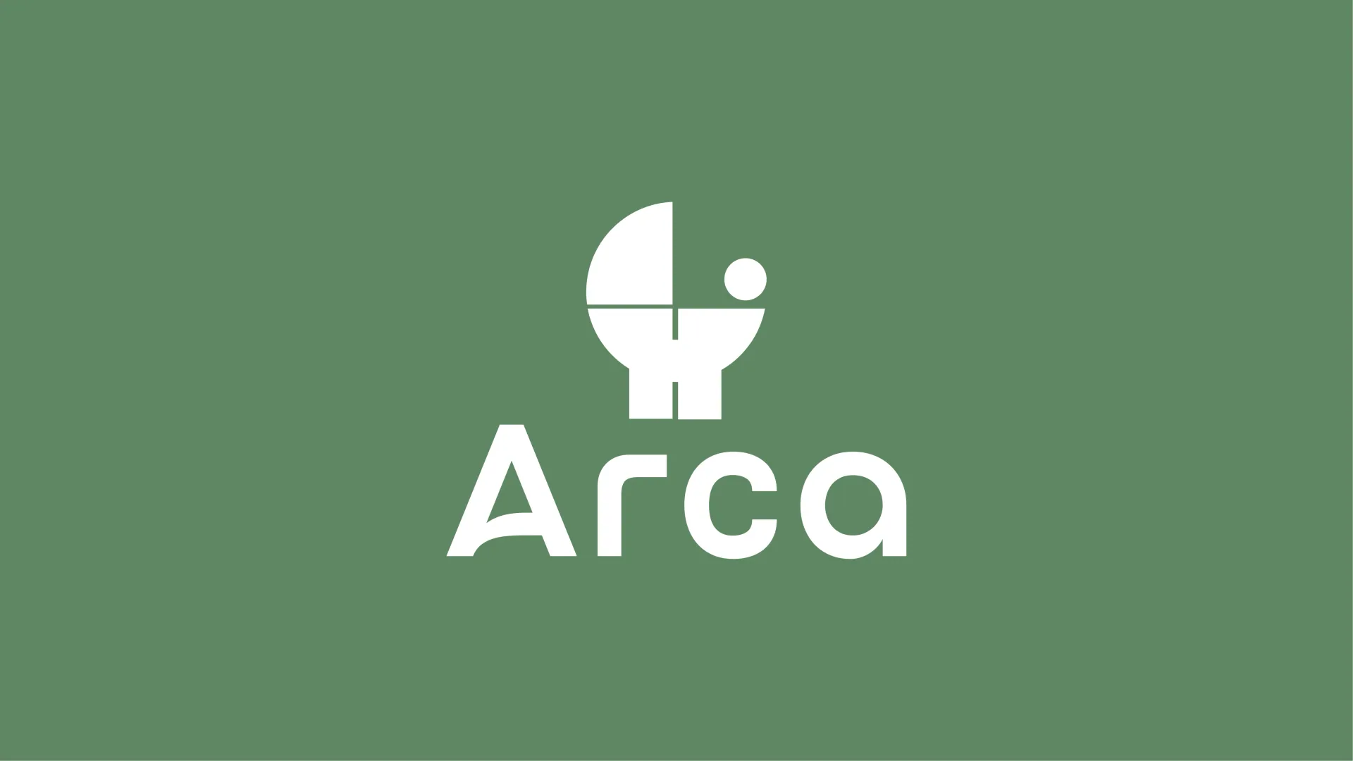 Arca white logo on green