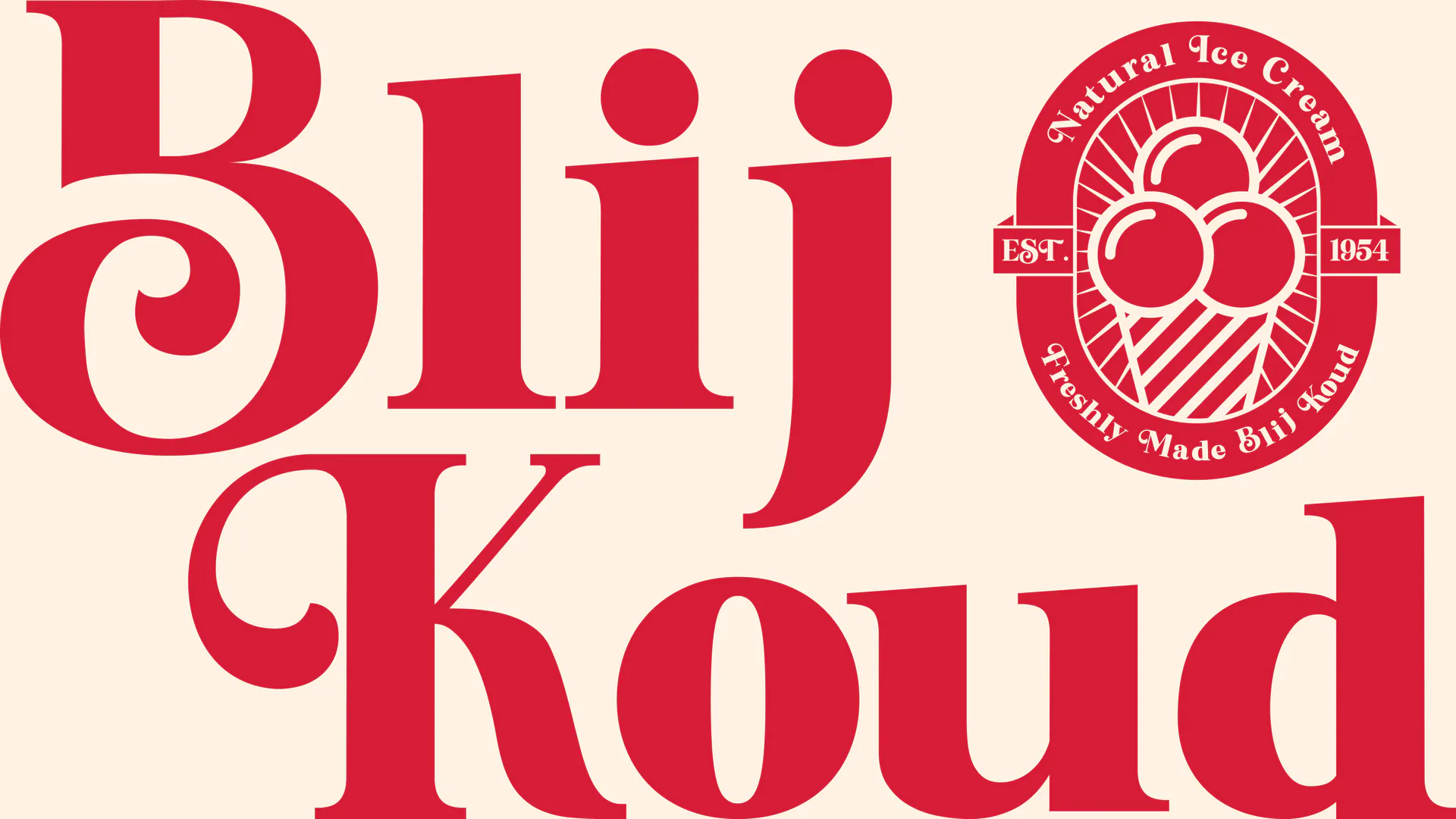 Blij Koud wordmark and natural ice cream badge