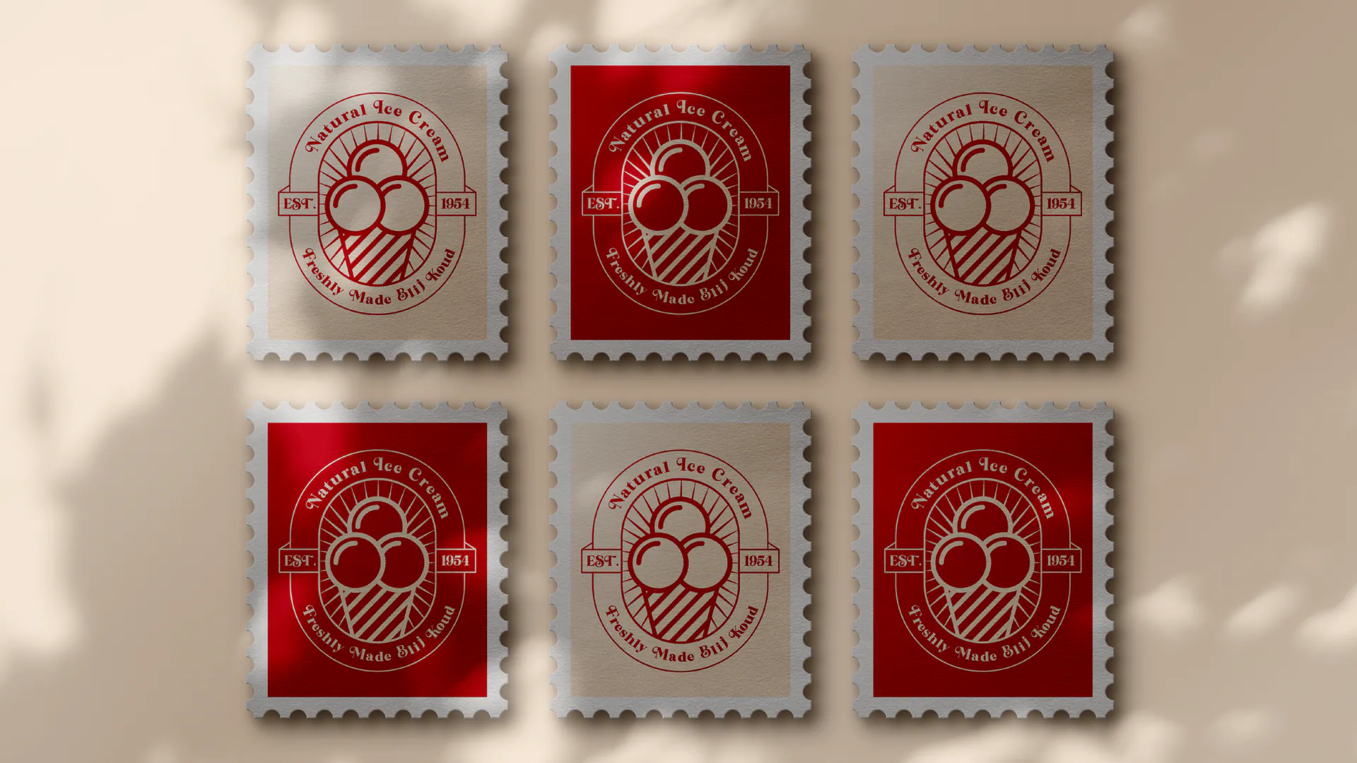 Blij Koud identity applied as stamps