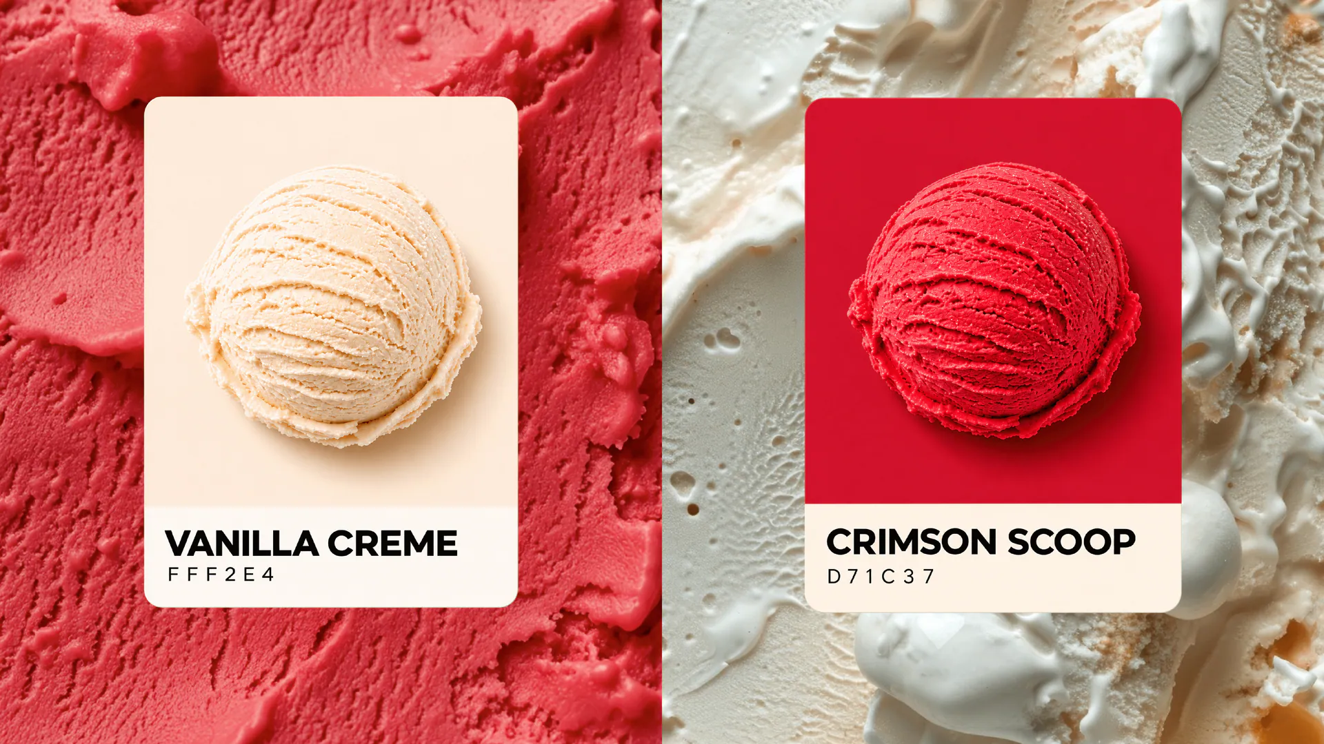Blij Koud color palette with natural ice cream