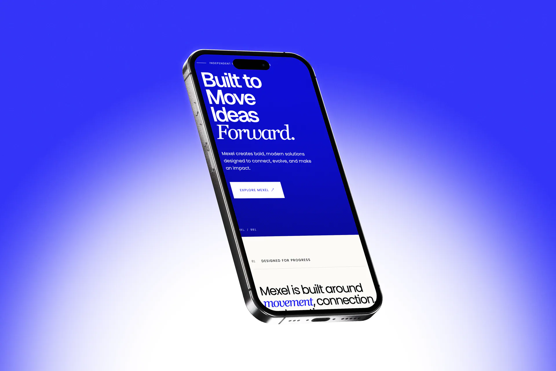 Mexel mobile website interface
