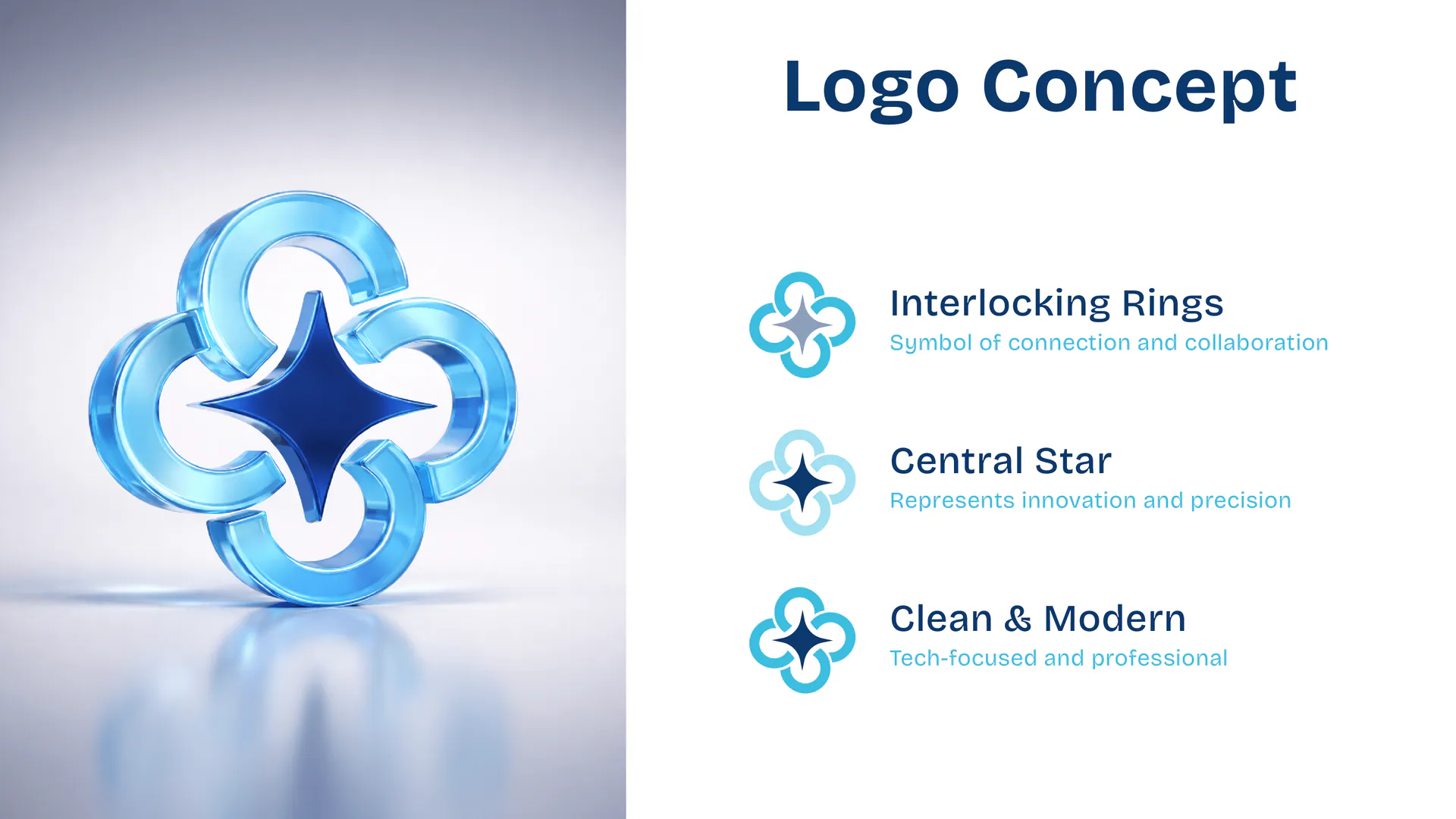 Syntra logo concept showing interlocking rings and central star