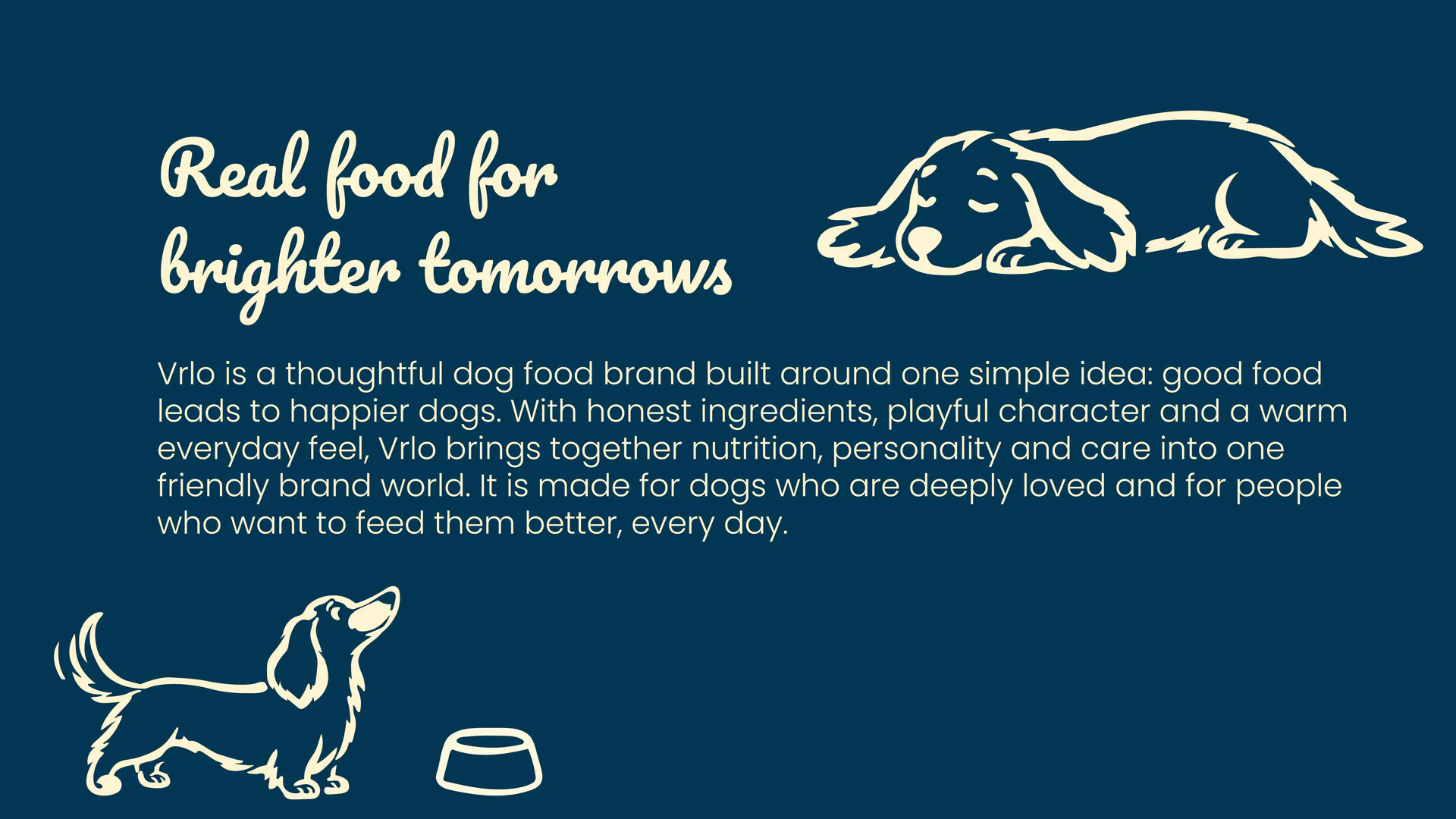 Vrlo brand story with friendly dog illustrations