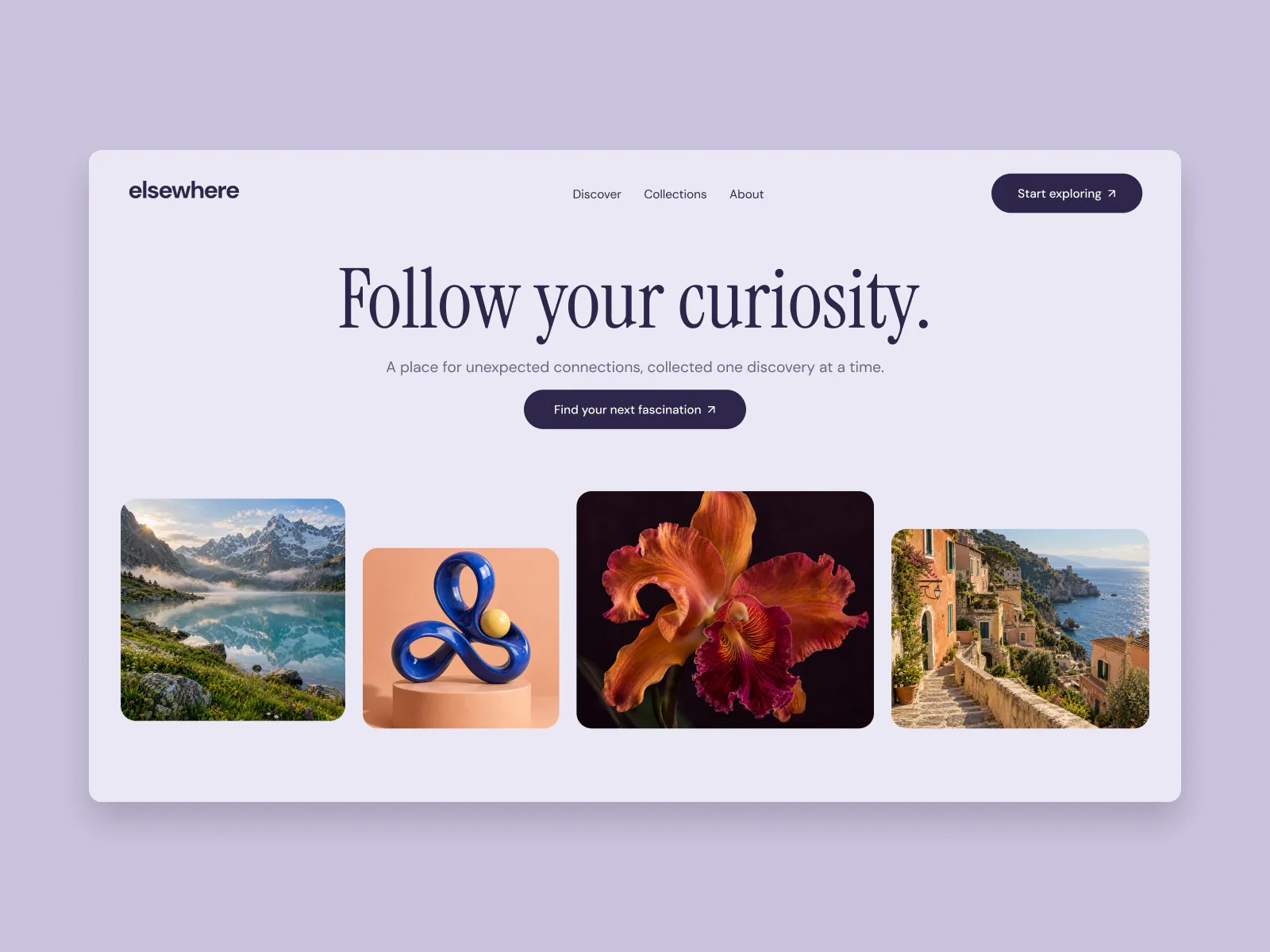 Elsewhere website hero concept designed by Fitim Beqaj