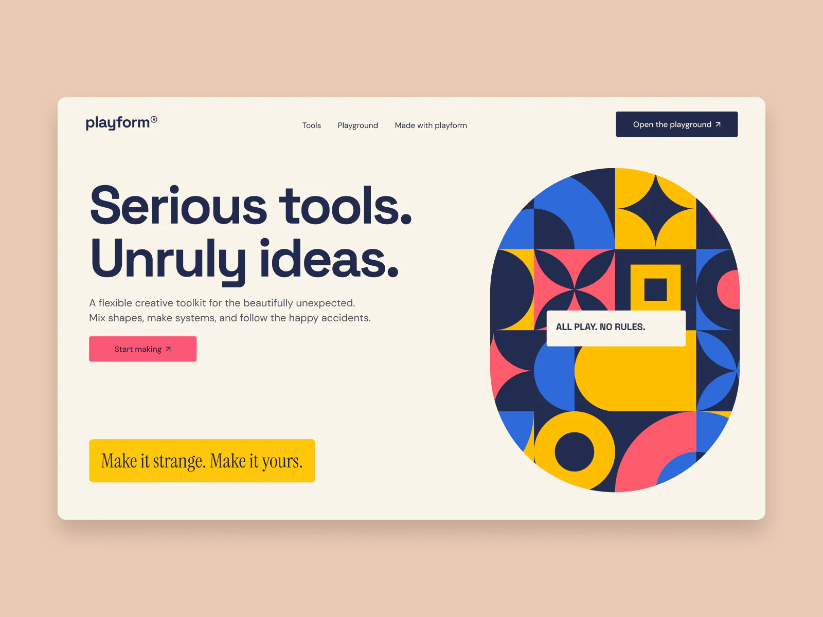 Playform website hero concept designed by Fitim Beqaj